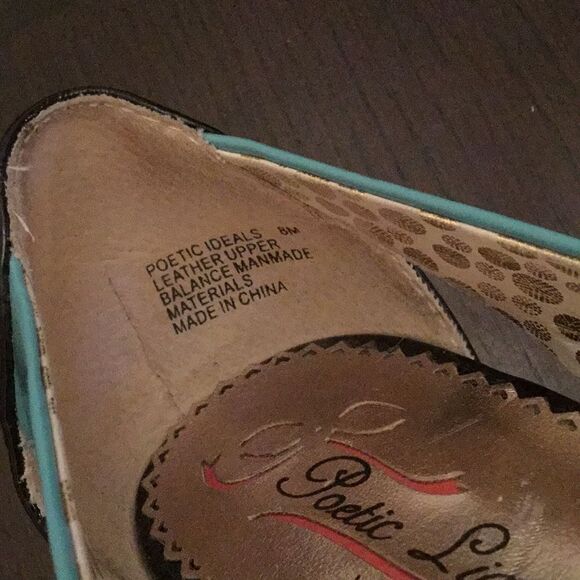 POETIC LICENCE Beaded Flower Green Black Flats - Picture 2 of 4